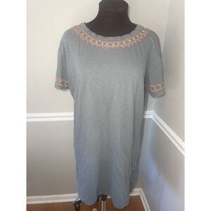 Natural Life Womens Gray Stitched Detail Dress Womens L/XL‎ Short Sleeve